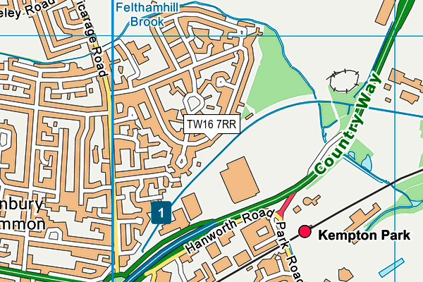 TW16 7RR map - OS VectorMap District (Ordnance Survey)