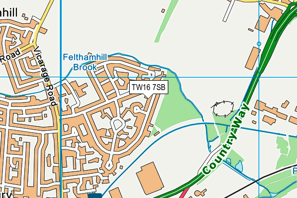 TW16 7SB map - OS VectorMap District (Ordnance Survey)
