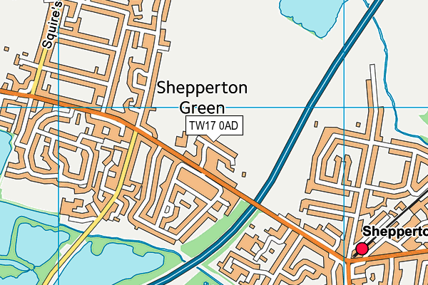 TW17 0AD map - OS VectorMap District (Ordnance Survey)