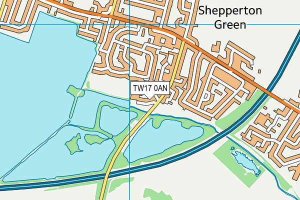 TW17 0AN map - OS VectorMap District (Ordnance Survey)