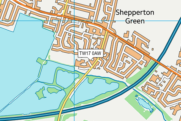 TW17 0AW map - OS VectorMap District (Ordnance Survey)
