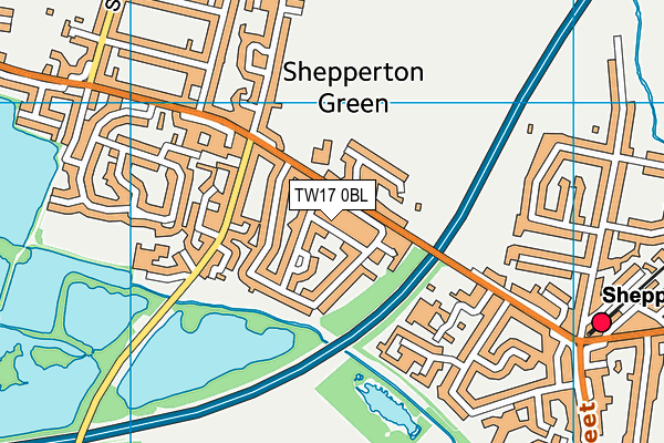 TW17 0BL map - OS VectorMap District (Ordnance Survey)