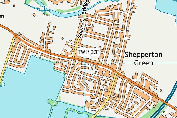 TW17 0DF map - OS VectorMap District (Ordnance Survey)