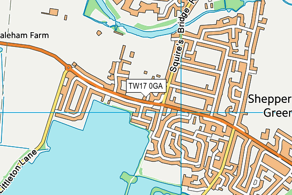 TW17 0GA map - OS VectorMap District (Ordnance Survey)