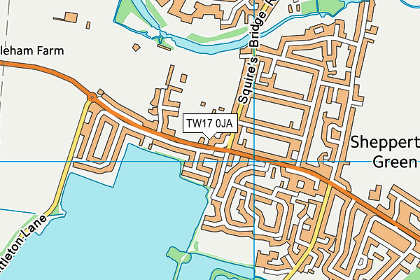 TW17 0JA map - OS VectorMap District (Ordnance Survey)