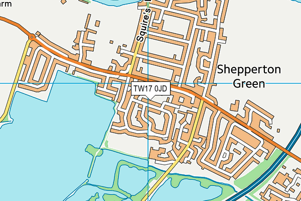 TW17 0JD map - OS VectorMap District (Ordnance Survey)