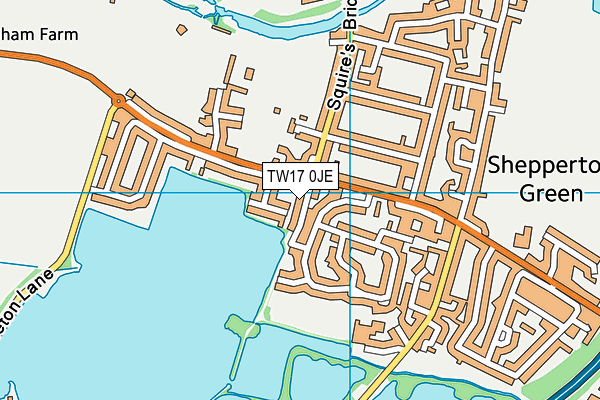 TW17 0JE map - OS VectorMap District (Ordnance Survey)