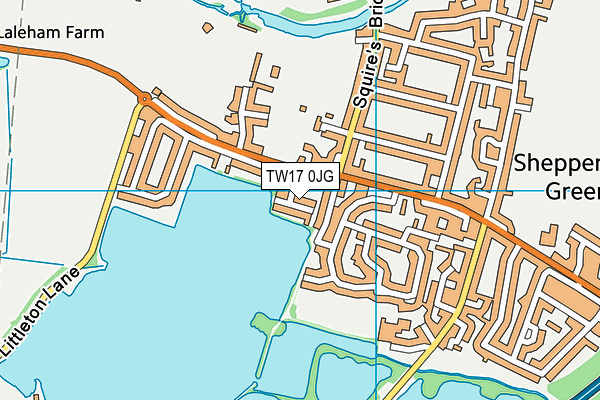 TW17 0JG map - OS VectorMap District (Ordnance Survey)