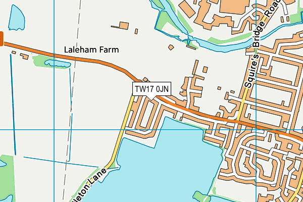 TW17 0JN map - OS VectorMap District (Ordnance Survey)