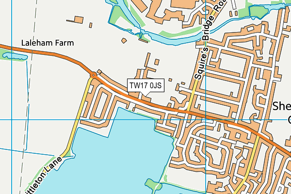 TW17 0JS map - OS VectorMap District (Ordnance Survey)
