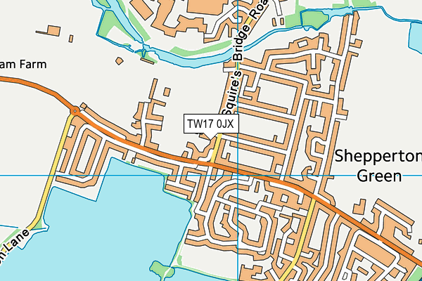 TW17 0JX map - OS VectorMap District (Ordnance Survey)