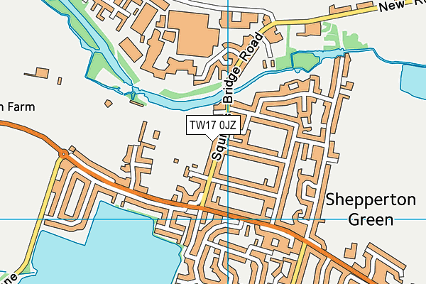 TW17 0JZ map - OS VectorMap District (Ordnance Survey)
