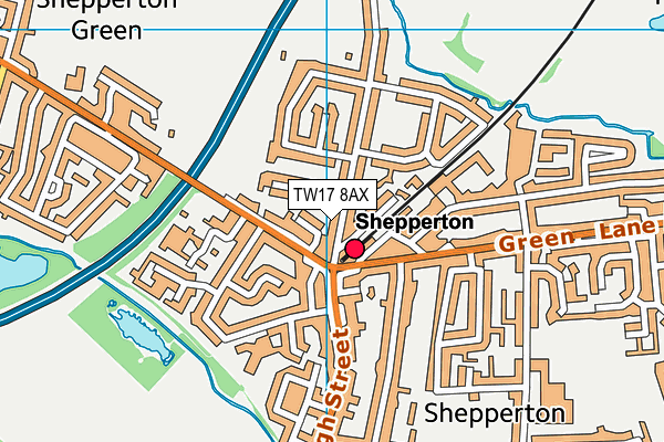 TW17 8AX map - OS VectorMap District (Ordnance Survey)