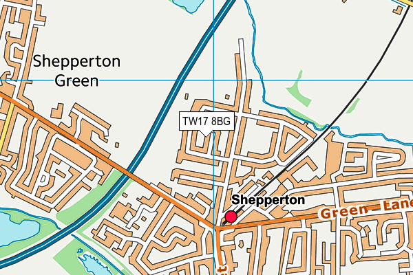 TW17 8BG map - OS VectorMap District (Ordnance Survey)