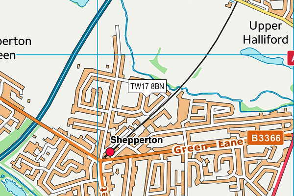 TW17 8BN map - OS VectorMap District (Ordnance Survey)