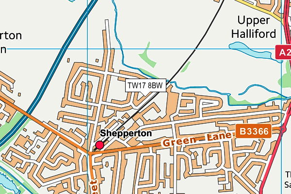 Map of SHEPPERTON PHYSIO LTD at district scale