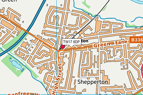 TW17 8DP map - OS VectorMap District (Ordnance Survey)