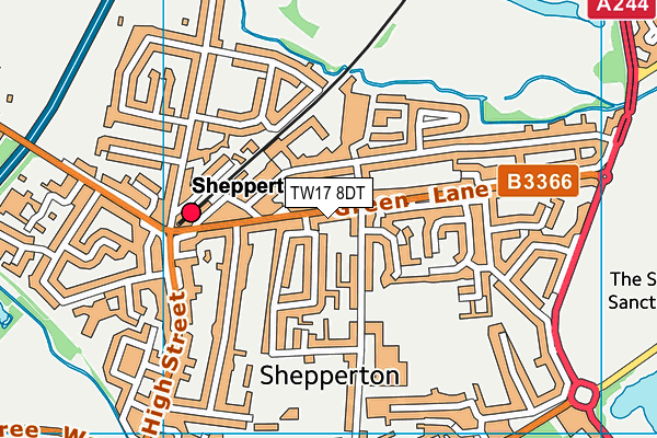 TW17 8DT map - OS VectorMap District (Ordnance Survey)