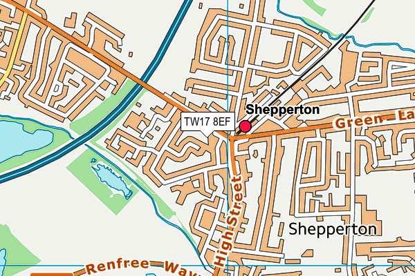 TW17 8EF map - OS VectorMap District (Ordnance Survey)