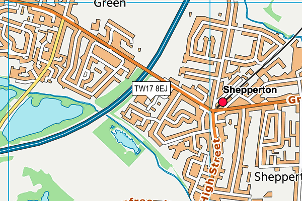 TW17 8EJ map - OS VectorMap District (Ordnance Survey)
