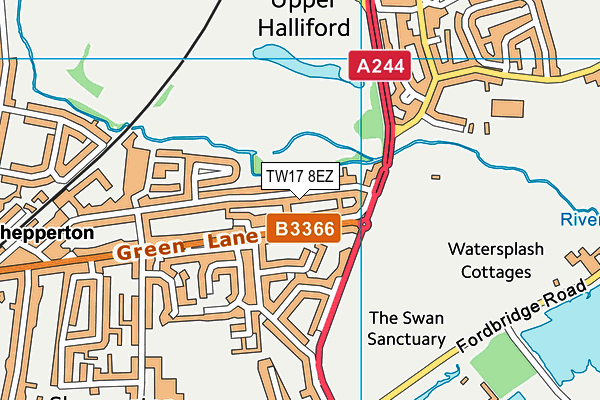 TW17 8EZ map - OS VectorMap District (Ordnance Survey)