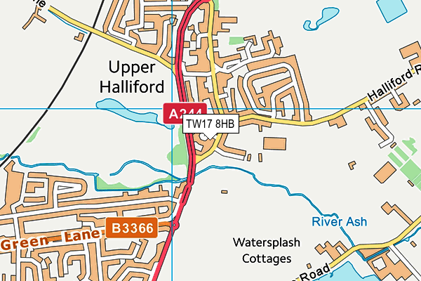 TW17 8HB map - OS VectorMap District (Ordnance Survey)