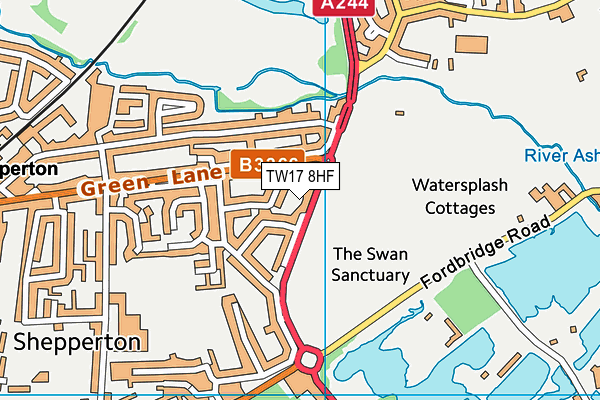 TW17 8HF map - OS VectorMap District (Ordnance Survey)