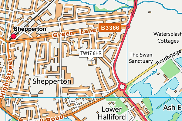 TW17 8HR map - OS VectorMap District (Ordnance Survey)