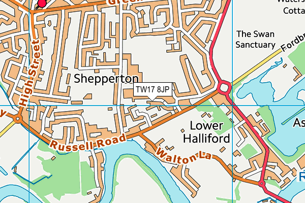 TW17 8JP map - OS VectorMap District (Ordnance Survey)
