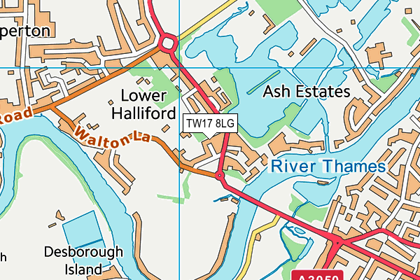 TW17 8LG map - OS VectorMap District (Ordnance Survey)