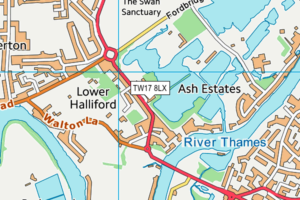 TW17 8LX map - OS VectorMap District (Ordnance Survey)