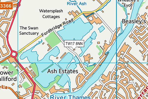 TW17 8NN map - OS VectorMap District (Ordnance Survey)