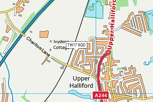 TW17 8QD map - OS VectorMap District (Ordnance Survey)