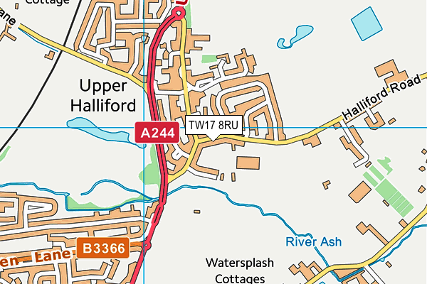 TW17 8RU map - OS VectorMap District (Ordnance Survey)