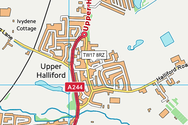 TW17 8RZ map - OS VectorMap District (Ordnance Survey)
