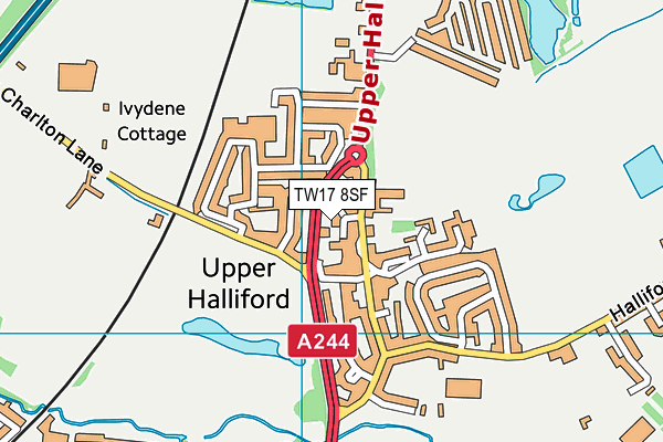 TW17 8SF map - OS VectorMap District (Ordnance Survey)