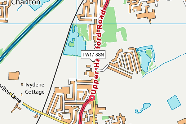TW17 8SN map - OS VectorMap District (Ordnance Survey)