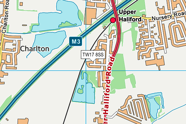 TW17 8SS map - OS VectorMap District (Ordnance Survey)