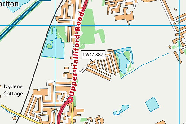 TW17 8SZ map - OS VectorMap District (Ordnance Survey)