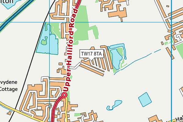 TW17 8TA map - OS VectorMap District (Ordnance Survey)
