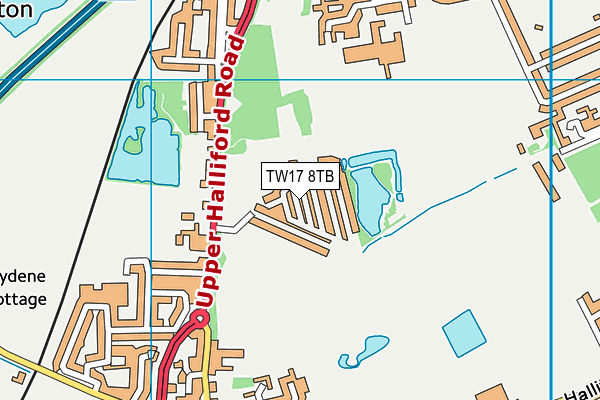 TW17 8TB map - OS VectorMap District (Ordnance Survey)