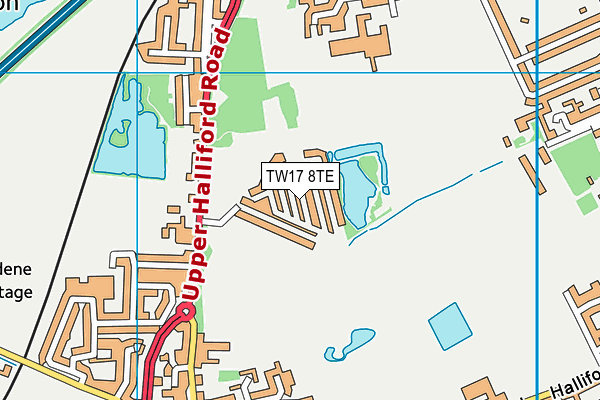 TW17 8TE map - OS VectorMap District (Ordnance Survey)
