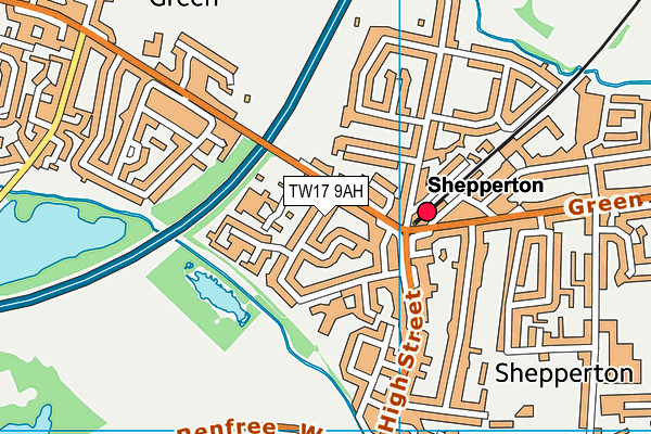 TW17 9AH map - OS VectorMap District (Ordnance Survey)