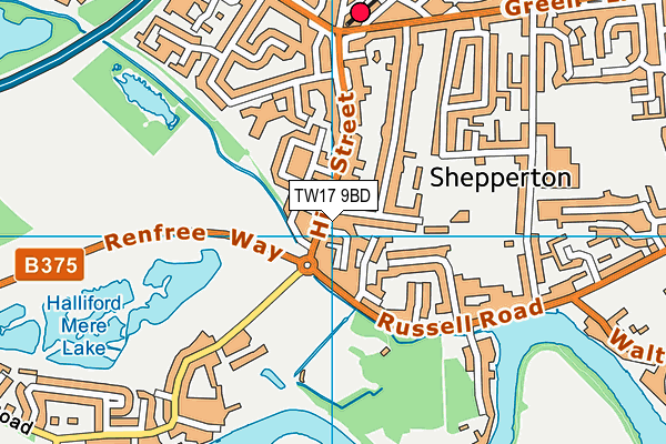 TW17 9BD map - OS VectorMap District (Ordnance Survey)