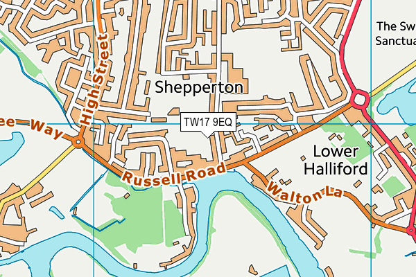 TW17 9EQ map - OS VectorMap District (Ordnance Survey)