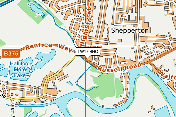 TW17 9HQ map - OS VectorMap District (Ordnance Survey)