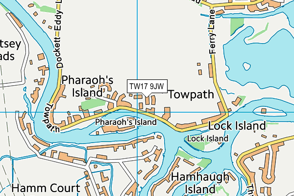 TW17 9JW map - OS VectorMap District (Ordnance Survey)