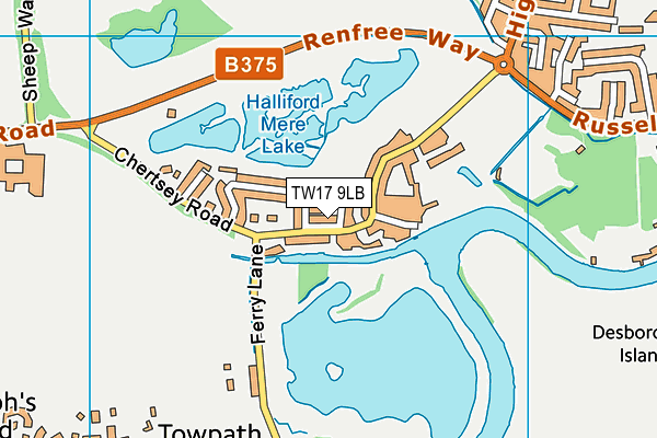 TW17 9LB map - OS VectorMap District (Ordnance Survey)