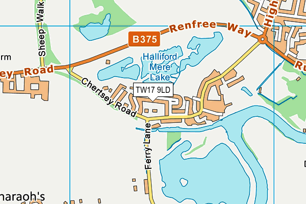 TW17 9LD map - OS VectorMap District (Ordnance Survey)