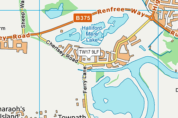 TW17 9LF map - OS VectorMap District (Ordnance Survey)